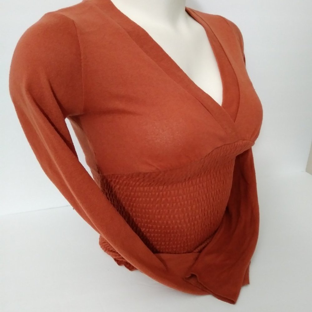 Freshman Juniors Hacci Knit Smocked Pullover Sweater - Picture 2 of 11